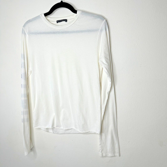 Brandy Melville White with Blue Malibu Graphic Crew Neck Long Sleeve Tee Small - Picture 7 of 8